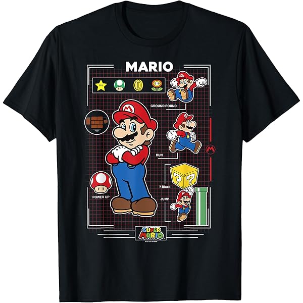 mii._ページ*°｜VOYAGE Tシャツ×4 Amazon.com: Nintendo Super Mario Character Grid Premium T-Shirt